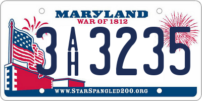 MD license plate 3AH3235