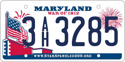 MD license plate 3AH3285