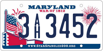 MD license plate 3AH3452