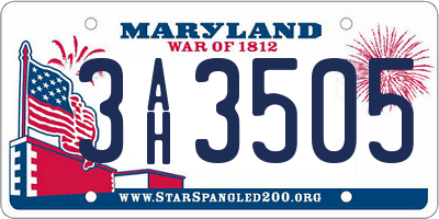 MD license plate 3AH3505