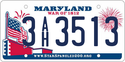 MD license plate 3AH3513