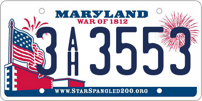 MD license plate 3AH3553