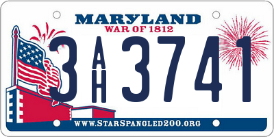 MD license plate 3AH3741