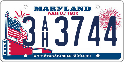 MD license plate 3AH3744