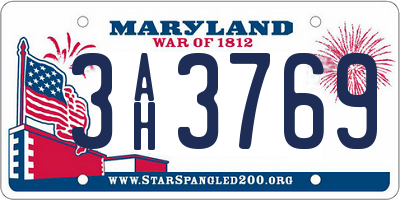 MD license plate 3AH3769