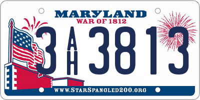 MD license plate 3AH3813