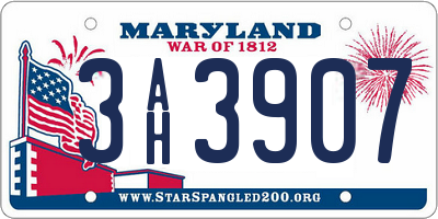 MD license plate 3AH3907