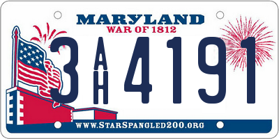 MD license plate 3AH4191