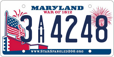 MD license plate 3AH4248
