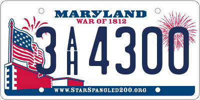 MD license plate 3AH4300