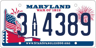 MD license plate 3AH4389