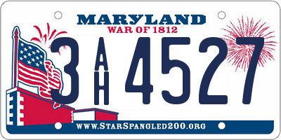 MD license plate 3AH4527
