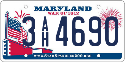 MD license plate 3AH4690