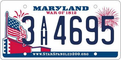 MD license plate 3AH4695