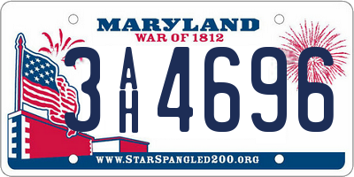 MD license plate 3AH4696