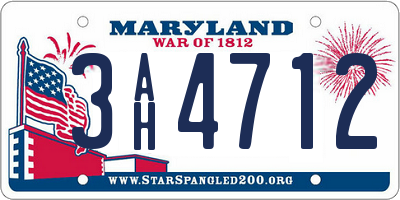 MD license plate 3AH4712