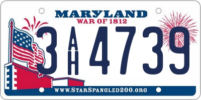 MD license plate 3AH4739