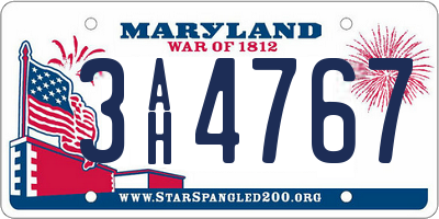 MD license plate 3AH4767