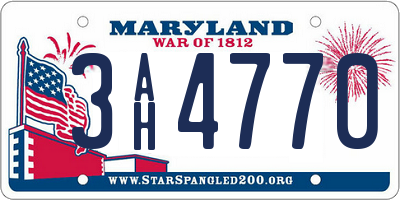 MD license plate 3AH4770
