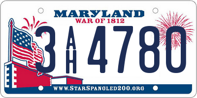 MD license plate 3AH4780