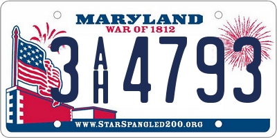 MD license plate 3AH4793