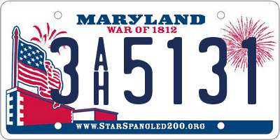 MD license plate 3AH5131