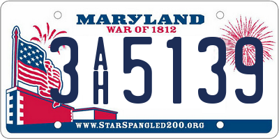 MD license plate 3AH5139