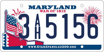MD license plate 3AH5156