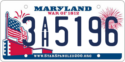 MD license plate 3AH5196