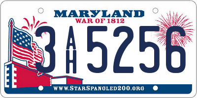 MD license plate 3AH5256