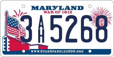 MD license plate 3AH5268