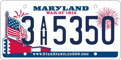 MD license plate 3AH5350