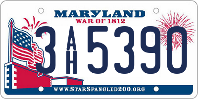 MD license plate 3AH5390