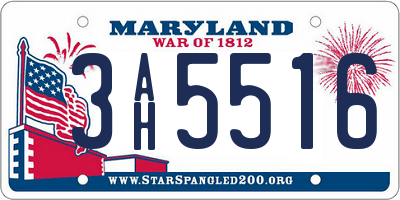 MD license plate 3AH5516