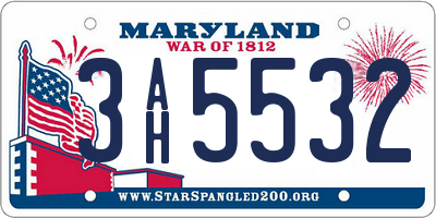 MD license plate 3AH5532