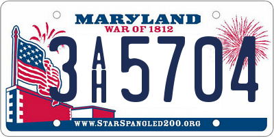 MD license plate 3AH5704