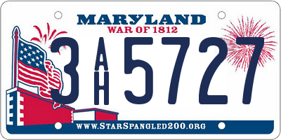 MD license plate 3AH5727