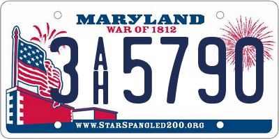 MD license plate 3AH5790