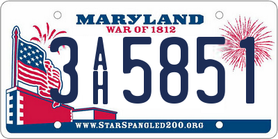 MD license plate 3AH5851