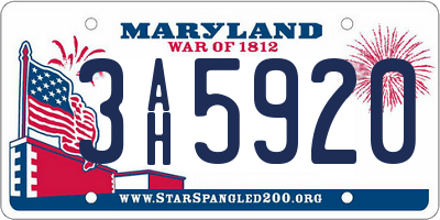 MD license plate 3AH5920