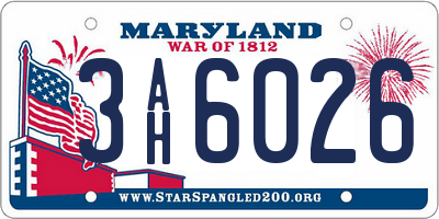 MD license plate 3AH6026