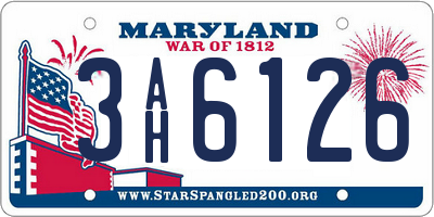 MD license plate 3AH6126