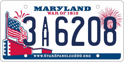MD license plate 3AH6208