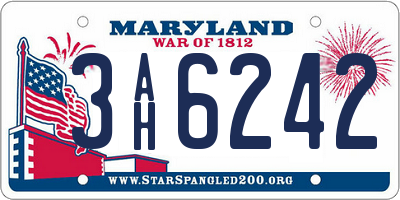 MD license plate 3AH6242