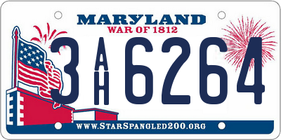 MD license plate 3AH6264