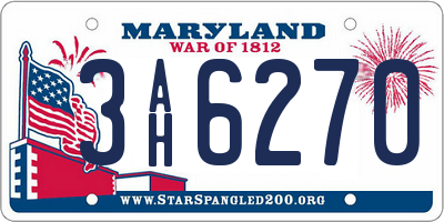 MD license plate 3AH6270