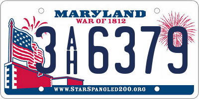 MD license plate 3AH6379