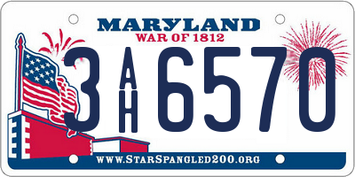 MD license plate 3AH6570