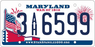 MD license plate 3AH6599