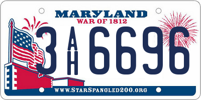 MD license plate 3AH6696